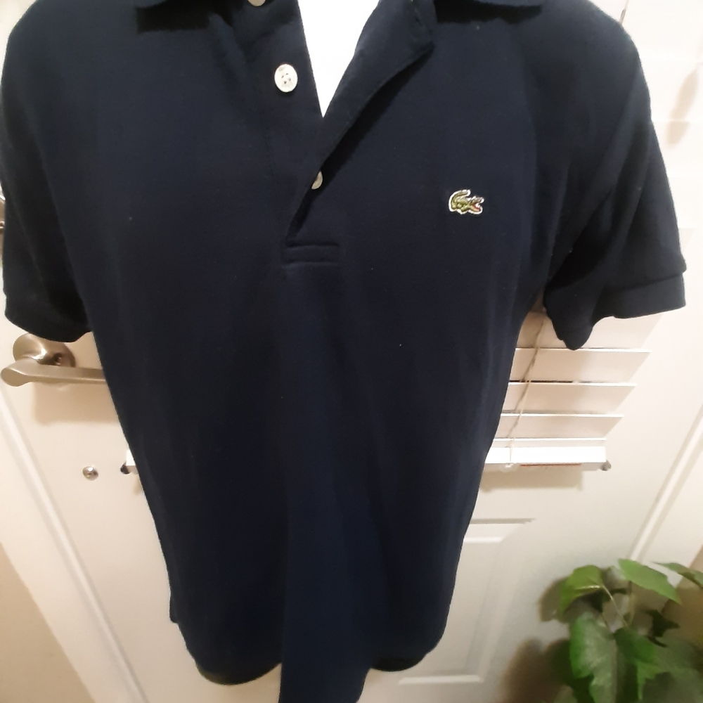 Lacoste Men slimfit short sleeve Tops shirts _ Tshirt Dark blue  size L
